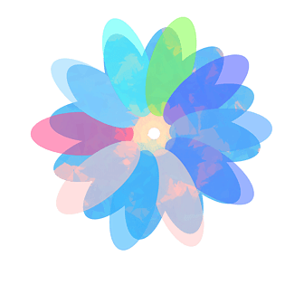 酷炫彩色透明几何旋转花形矢量高清图