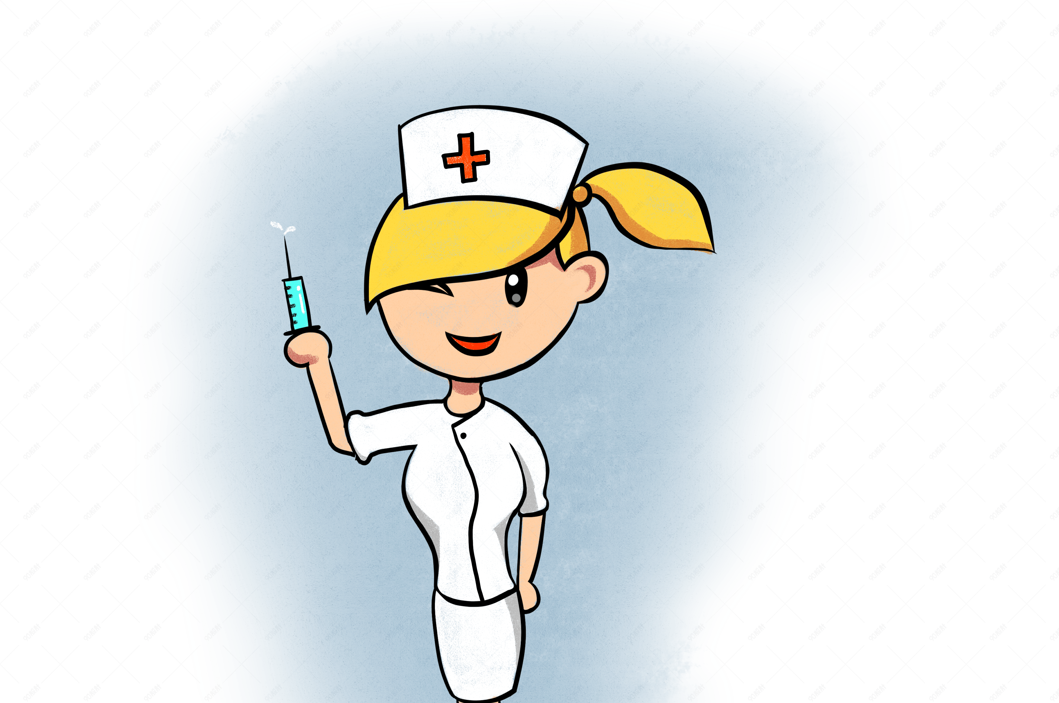 医疗小护士打针女护士红十字白衣天使免抠png