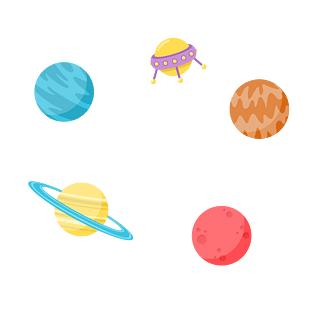 彩色星球宇宙插画pngpsd2000*2000世界航天日宇航员登陆外星太空科技