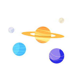 矢量卡通宇宙星球装饰免扣素材