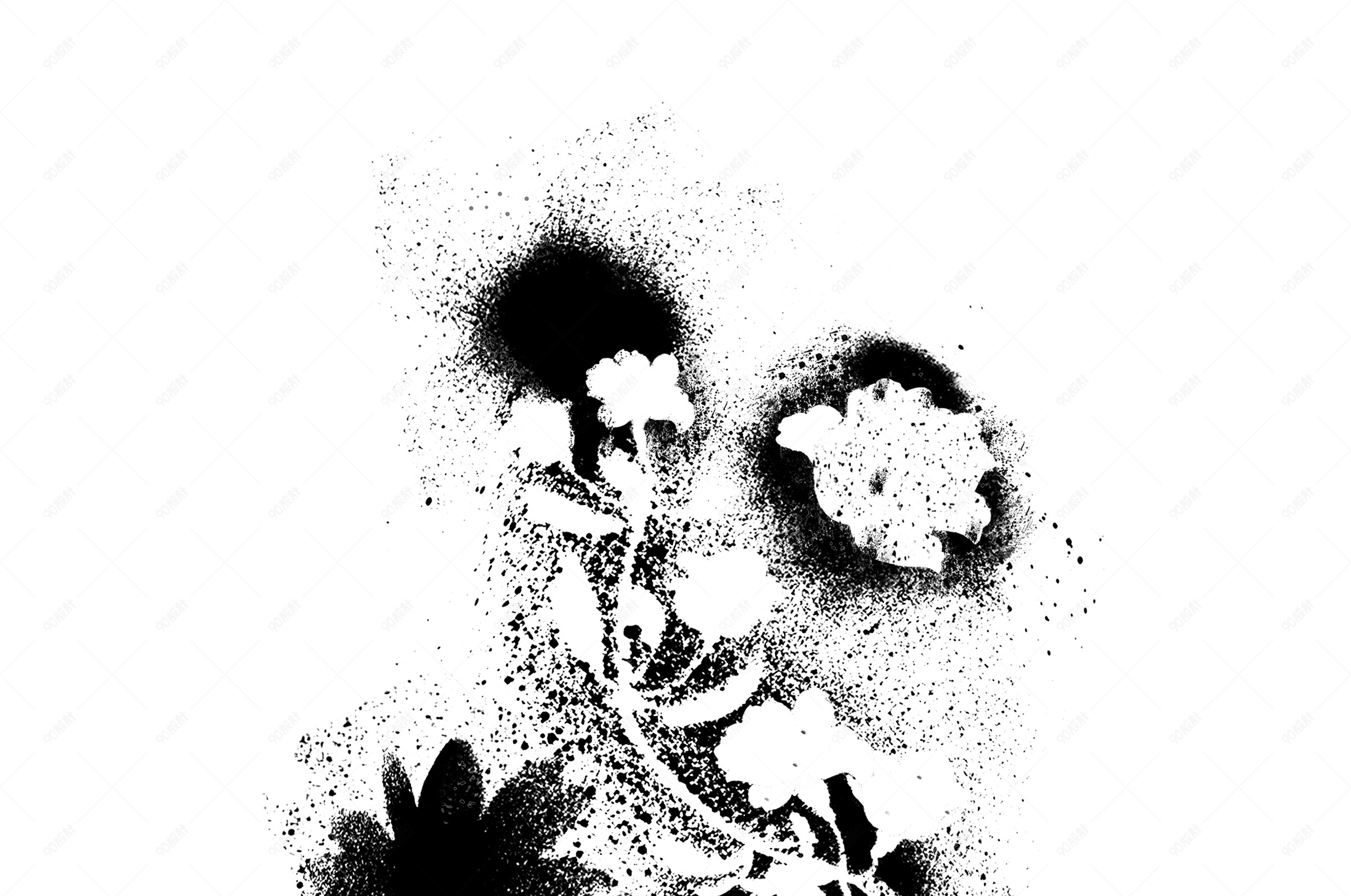 中国风抽象艺术水墨花