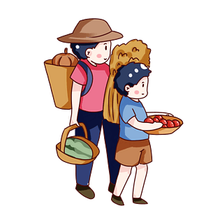 手绘卡通秋天丰收