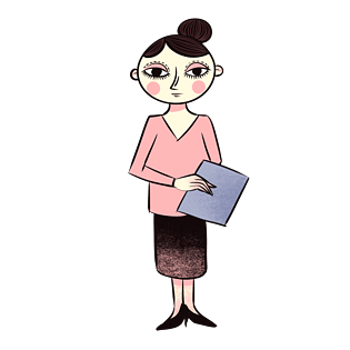 手绘卡通可爱教师节女老师