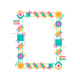 彩虹色画框框架装饰素材