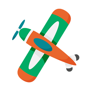 卡通创意飞机俯视图png