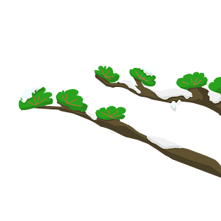 手绘树枝插画素材