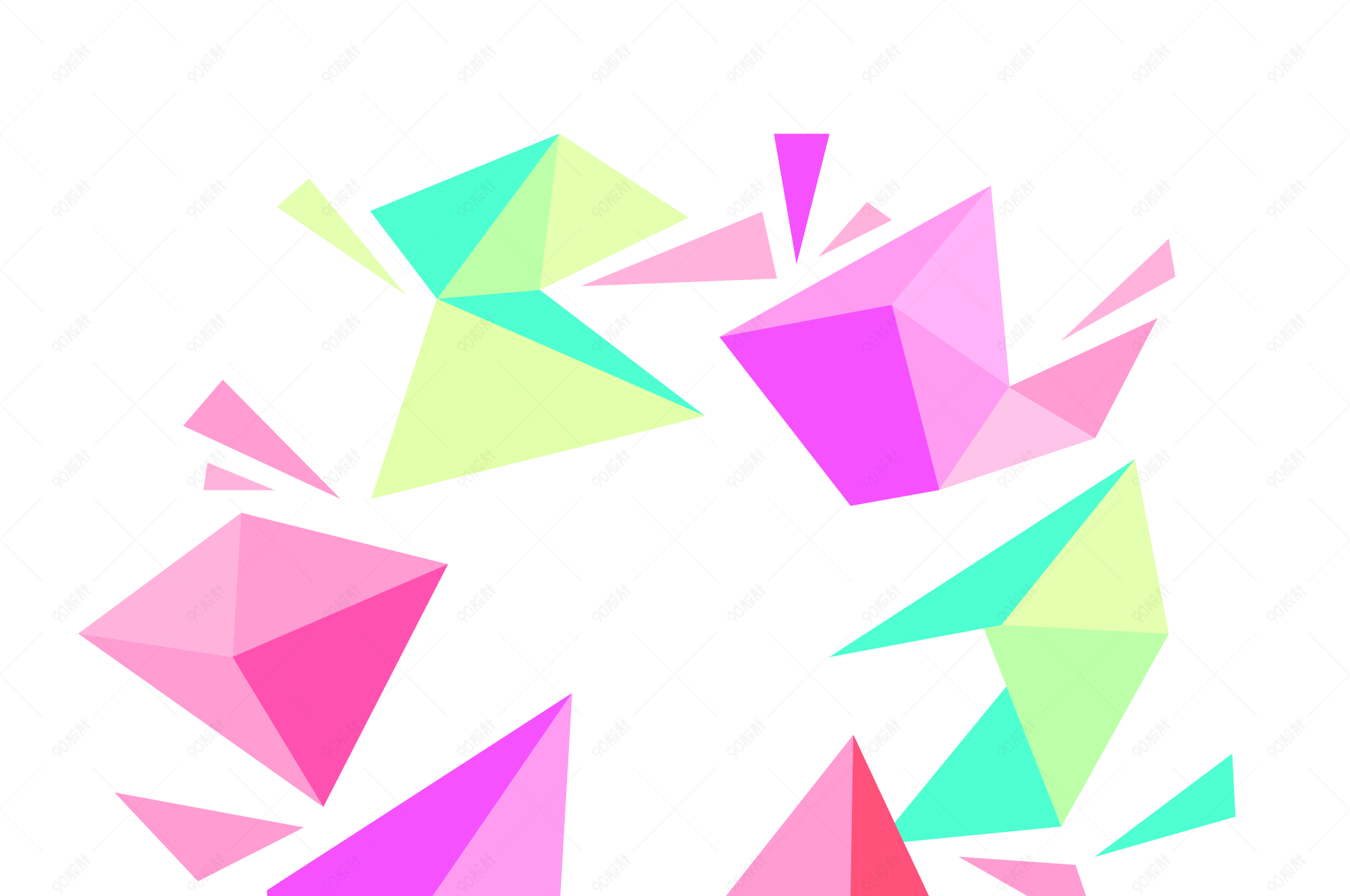 卡通立体锥形装饰图案