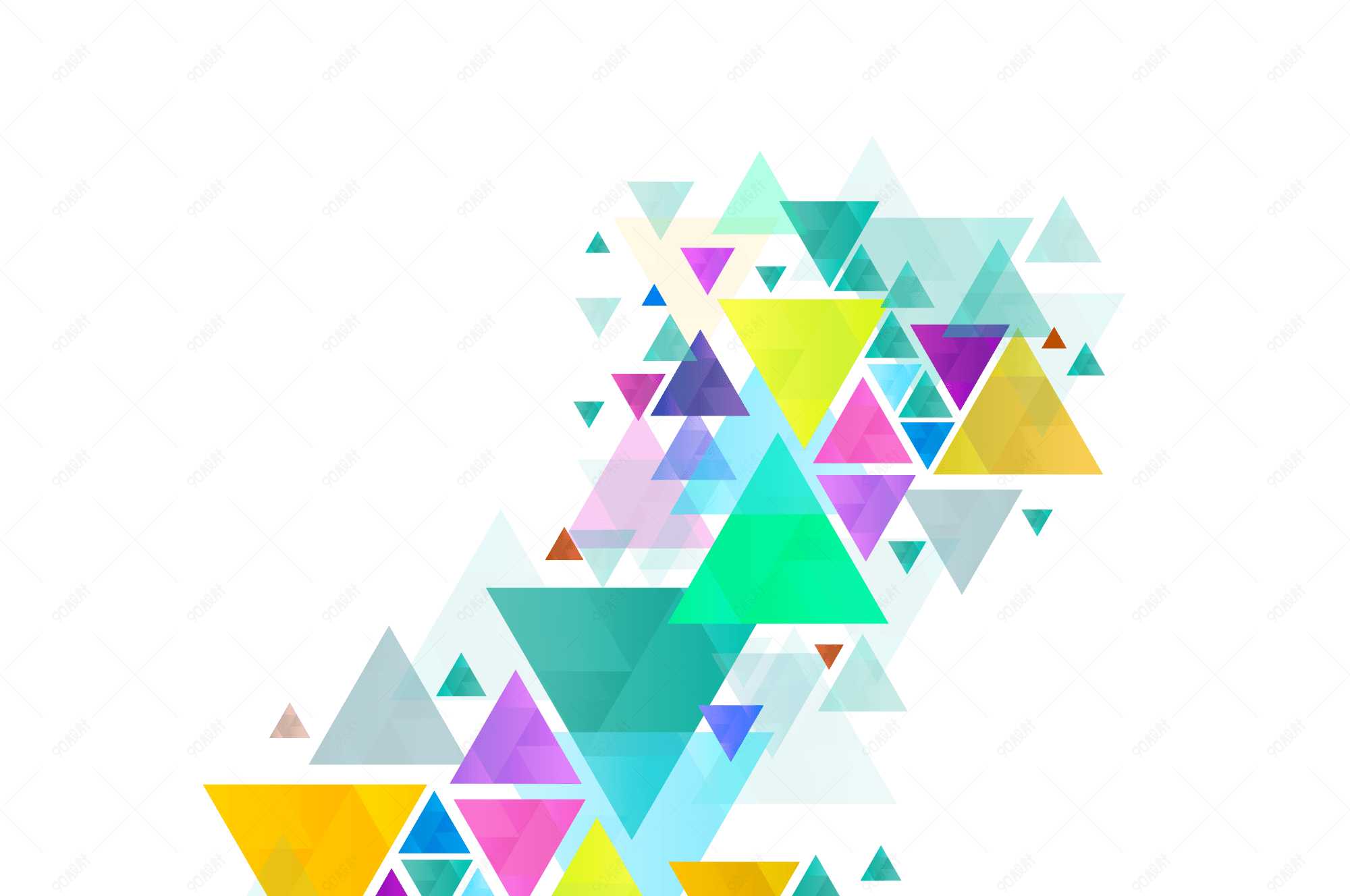 渐变三角形装饰图案素材