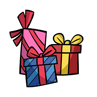 可爱礼物盒pngpngpsd2000*2000蓝色卡通礼物矢量卡通扁平免抠pngpsd