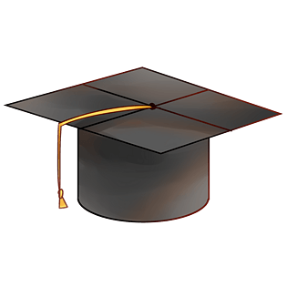 手绘毕业季学士帽插画