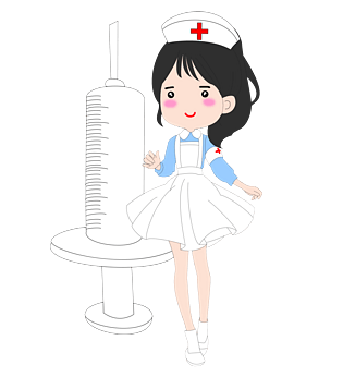 医疗可爱打针护士手绘矢量图
