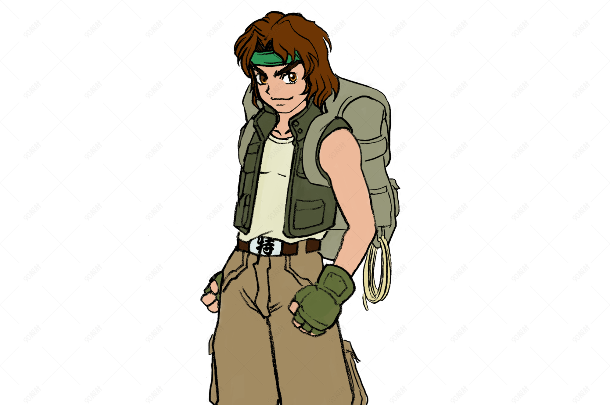 卡通特种兵手绘插画一