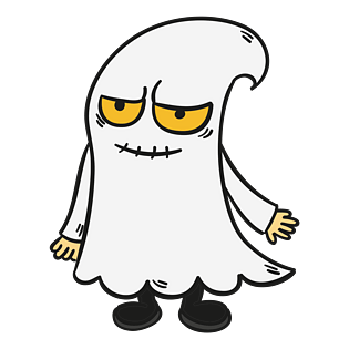 手绘万圣节幽灵插画