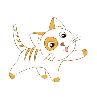 手绘可爱小花猫插画