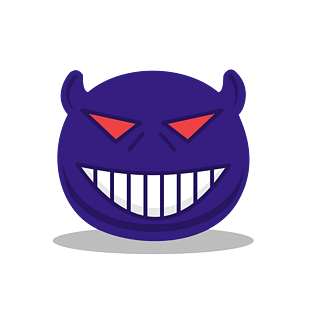 万圣节主题插画手绘表情红眼恶魔