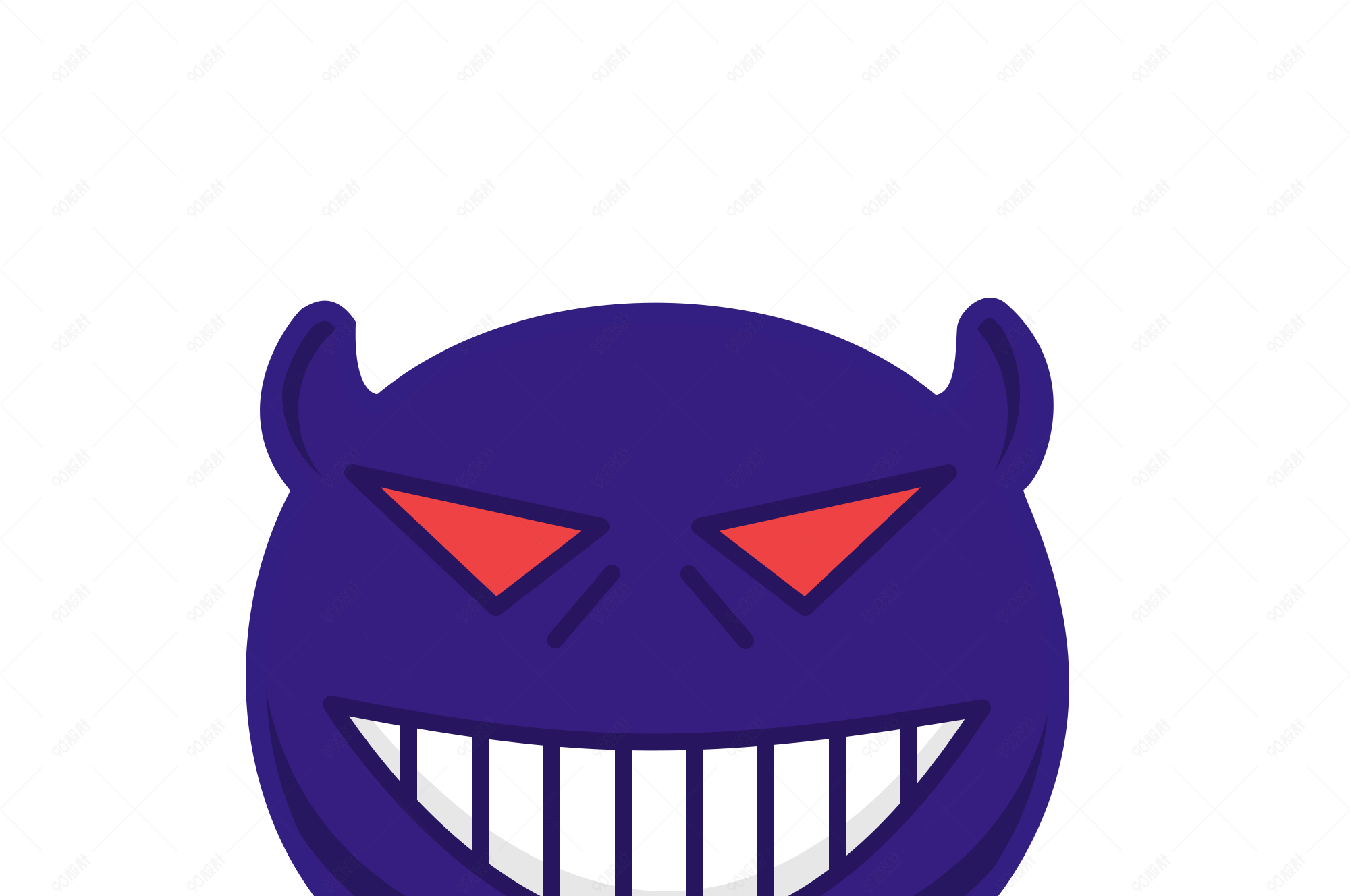 万圣节主题插画手绘表情红眼恶魔