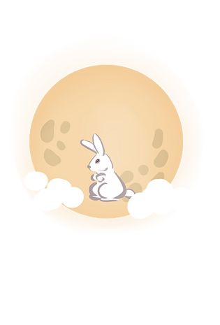 中秋节卡通手绘图案玉兔