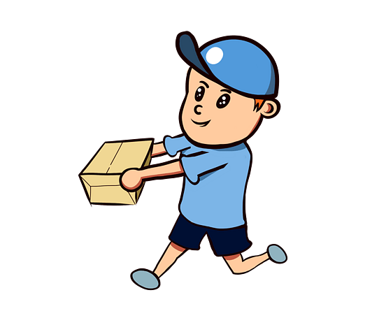 手绘插画快递小哥pngpsd2000*2000快递物流清新手绘插画快递小哥png