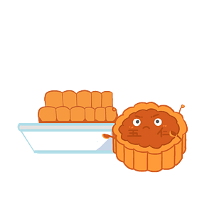 卡通五仁月饼插画