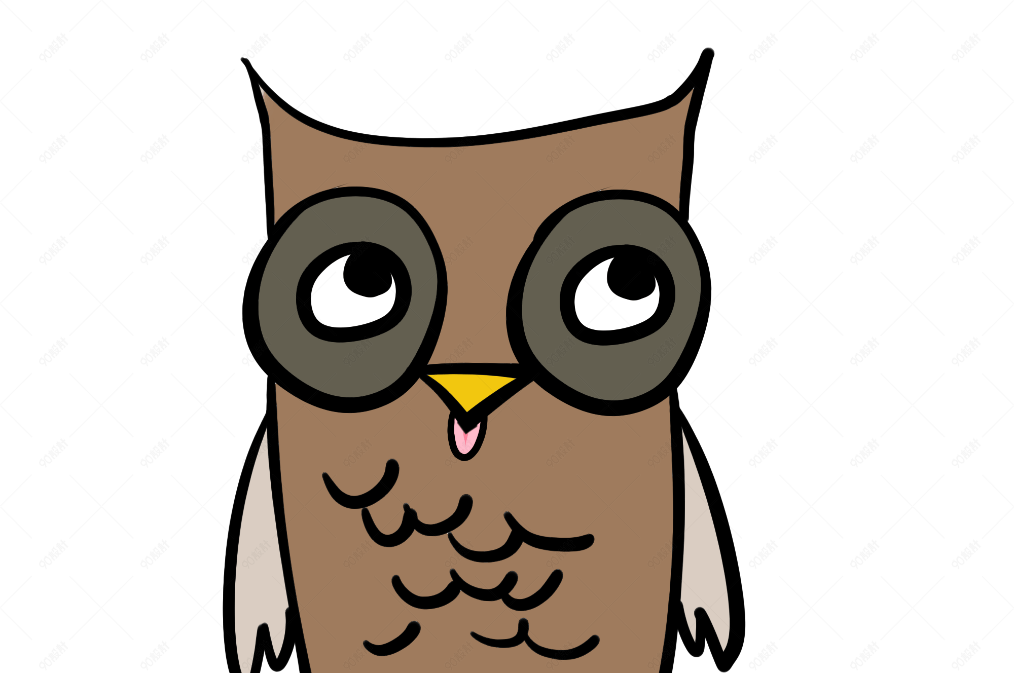 飞行动物猫头鹰手绘插画