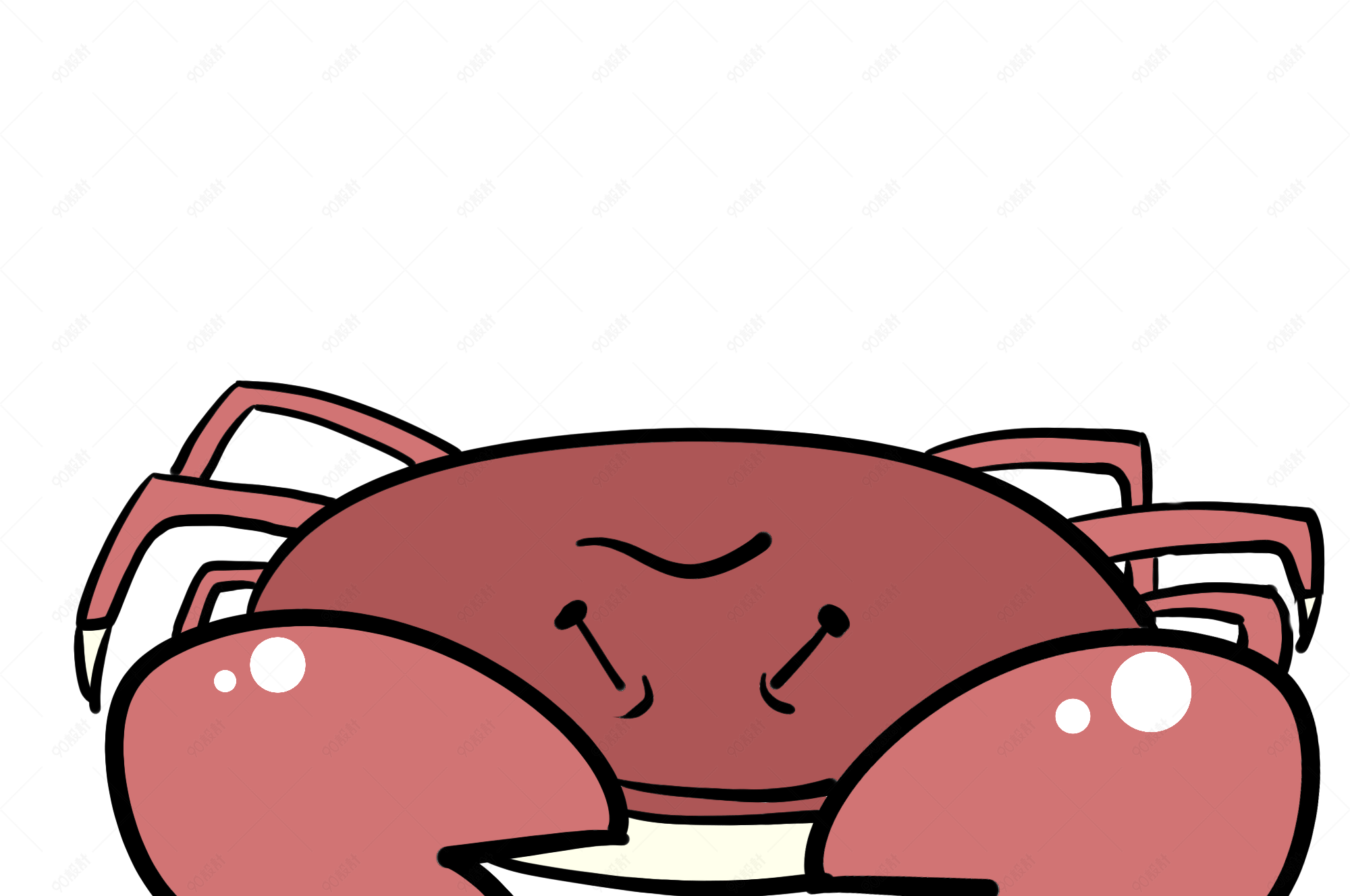 水产动物螃蟹手绘插画