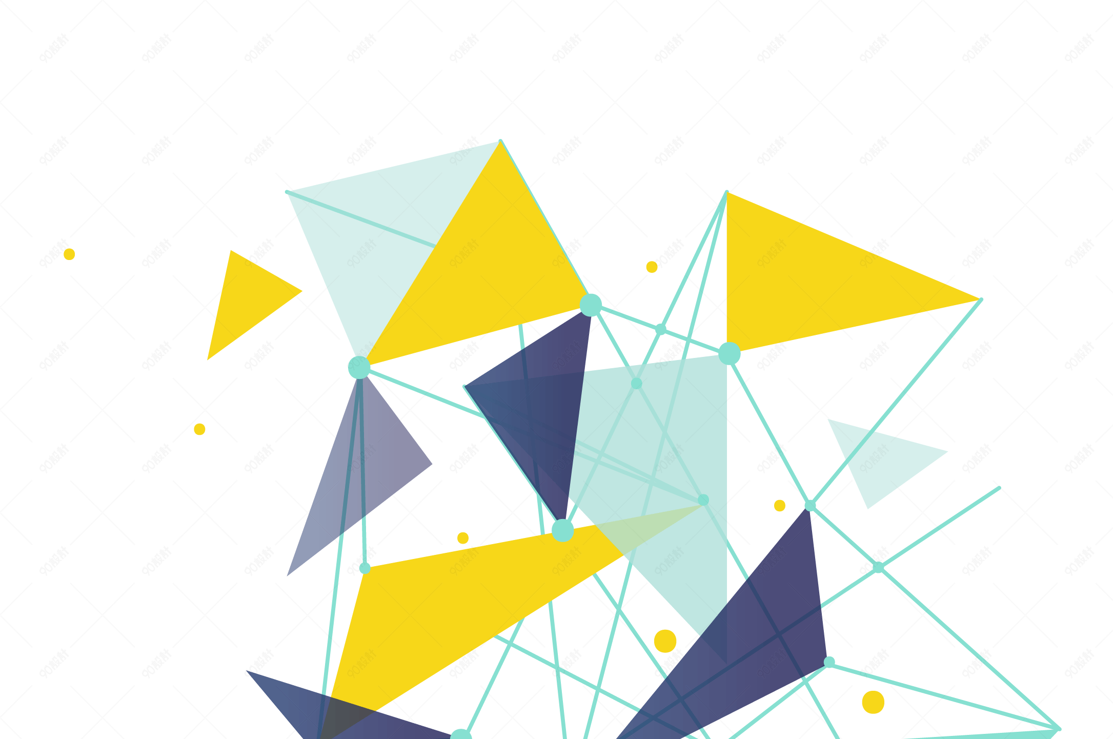 个性几何科技封面装饰素材【免抠元素png】-90设计网