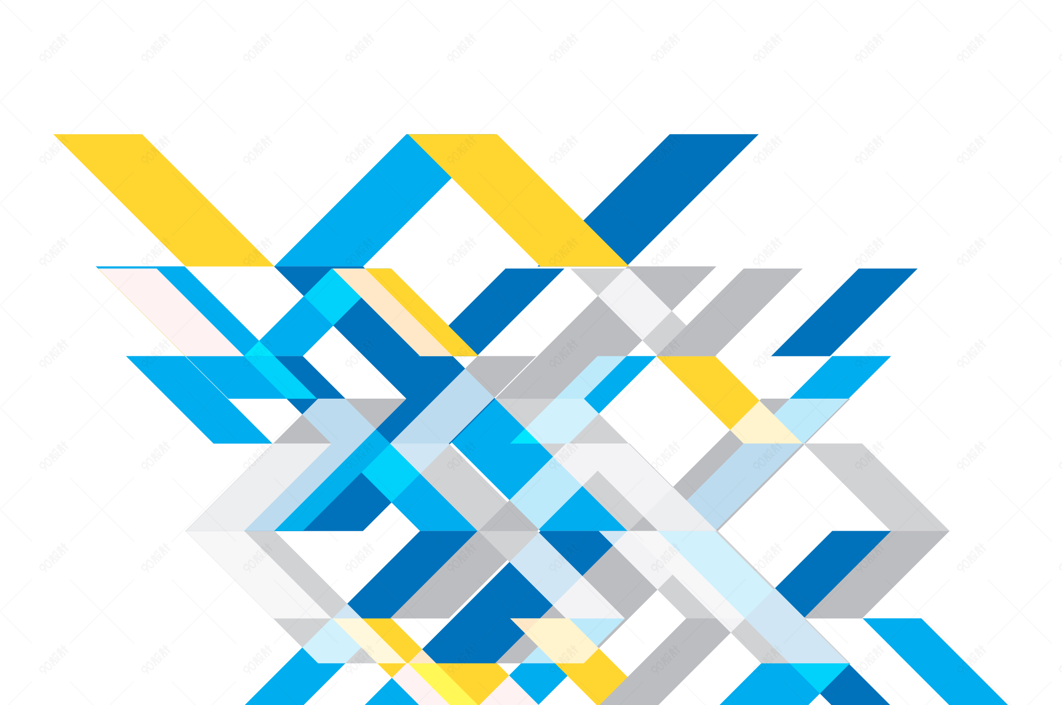 商务几何简约撞色科技装饰素材