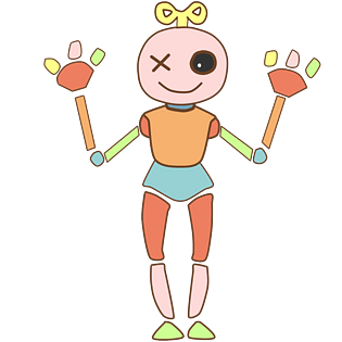 卡通跳舞机器人矢量图