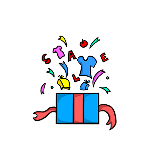 手绘电商促销大礼包插画