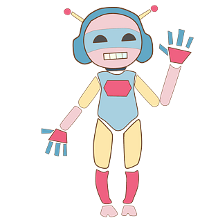 卡通跳舞机器人插画