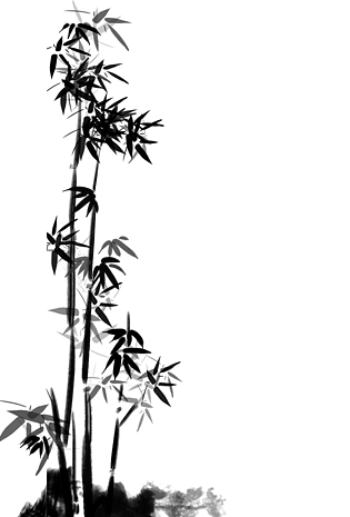 古风黑白水墨竹子