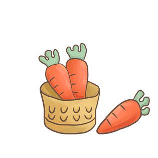 手绘农作物红萝卜插画