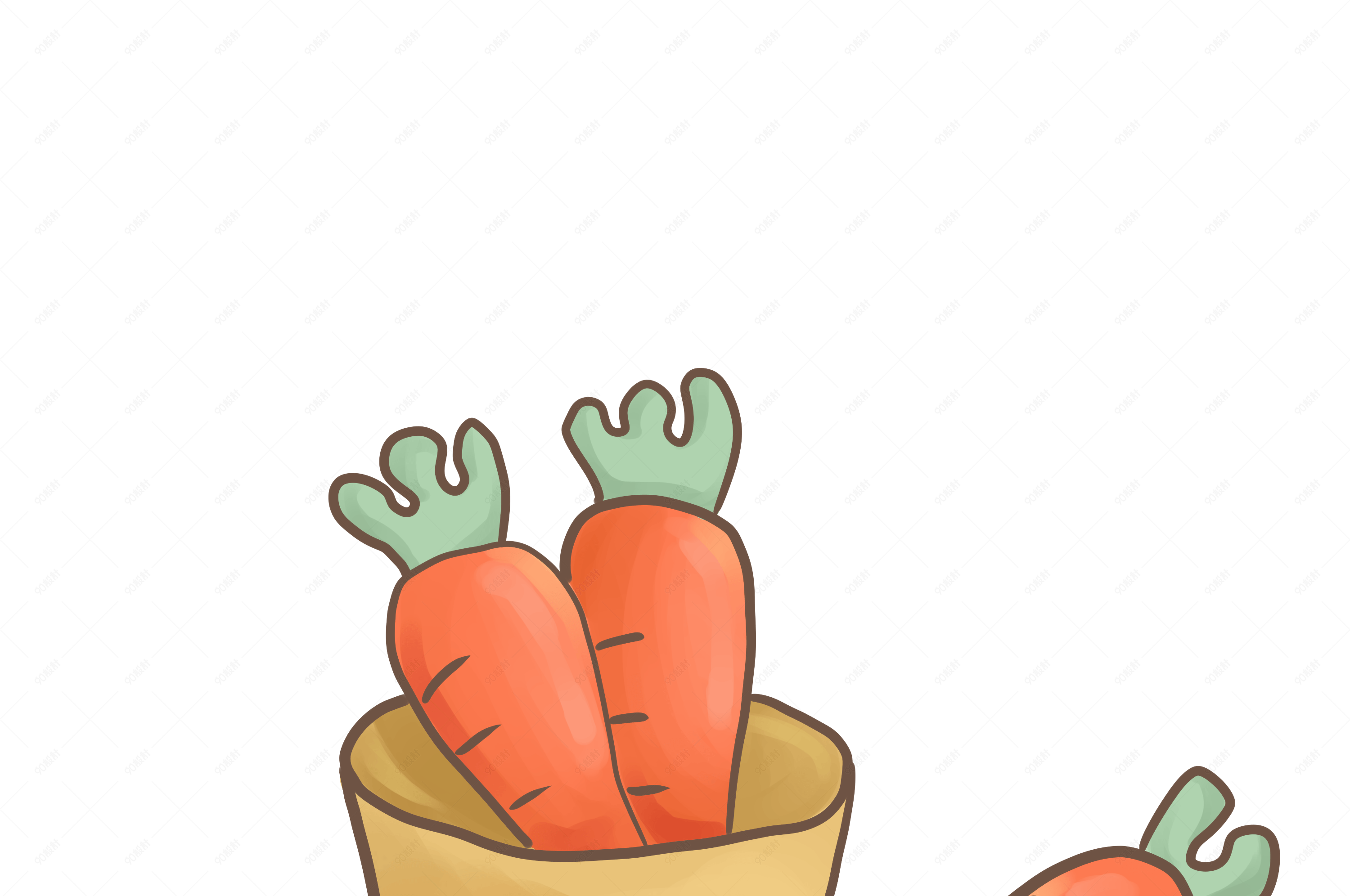 手绘农作物红萝卜插画