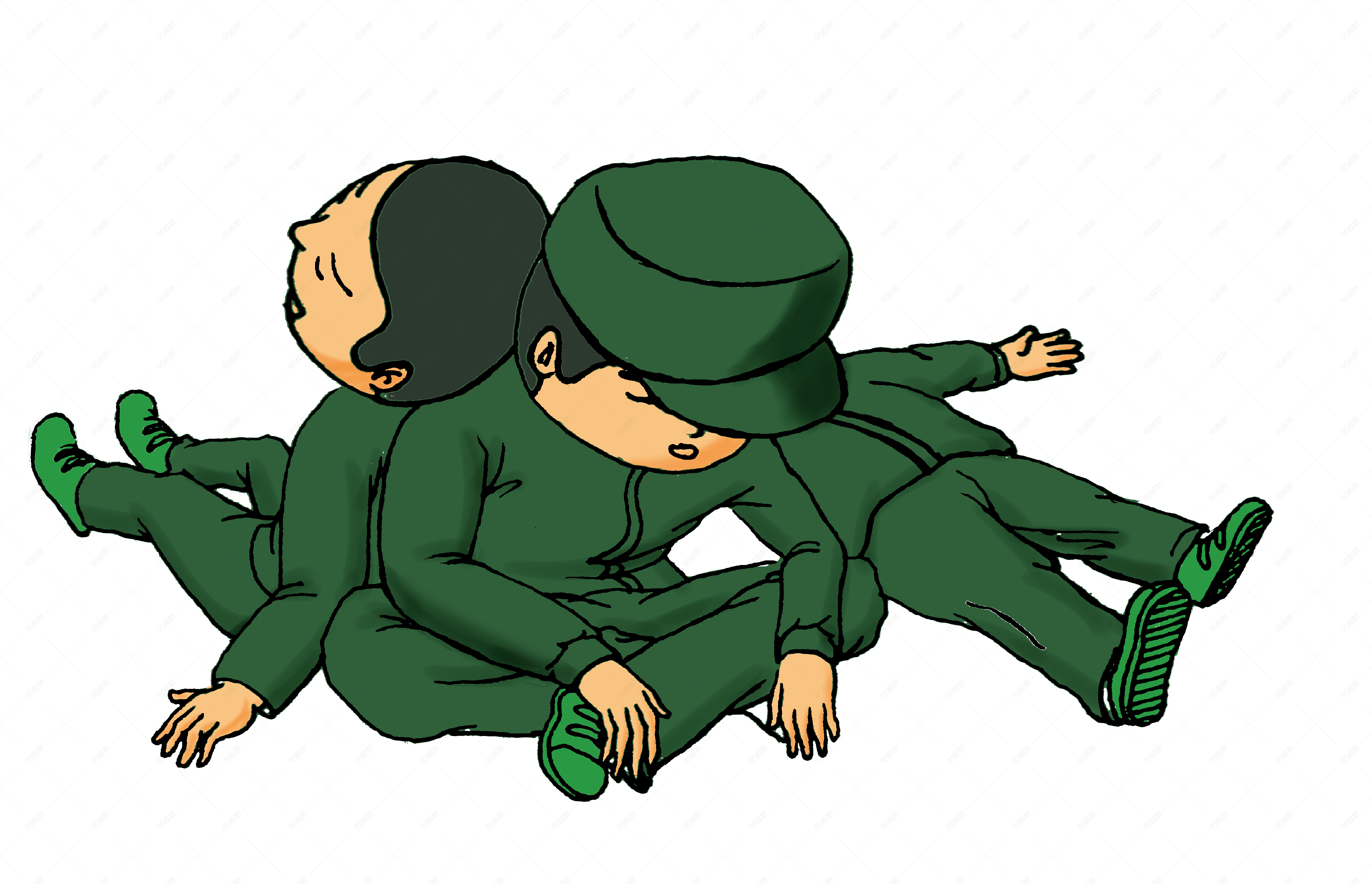 军训之男生原地休息