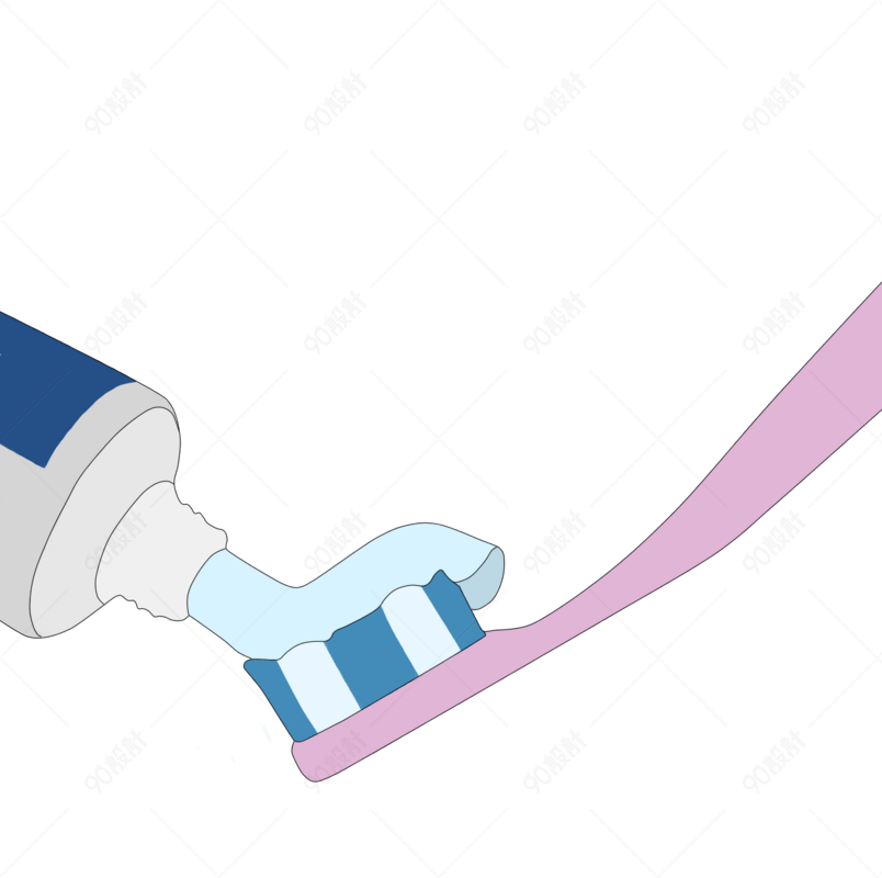 纯手绘全国爱牙日挤牙膏png图