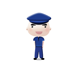 中国警察站立png透明底图pngpsd2000*2000老虎可爱卡通吉祥物免抠素材