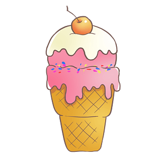水果蛋卷冰淇淋插画