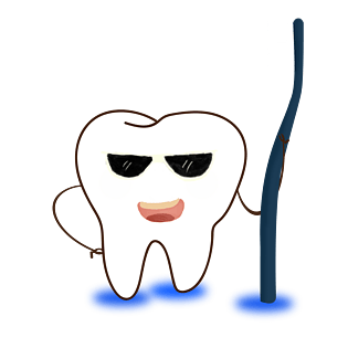 牙齿拿着牙刷大笑