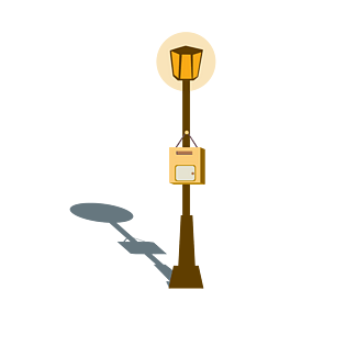 复古色路灯png素材