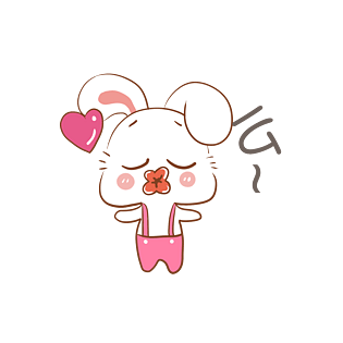 中秋节小白兔表情包亲亲插画