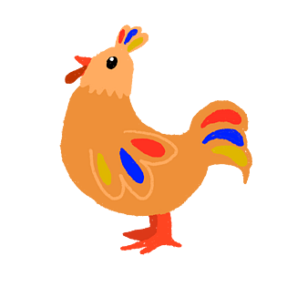 卡通家禽动物公鸡插画