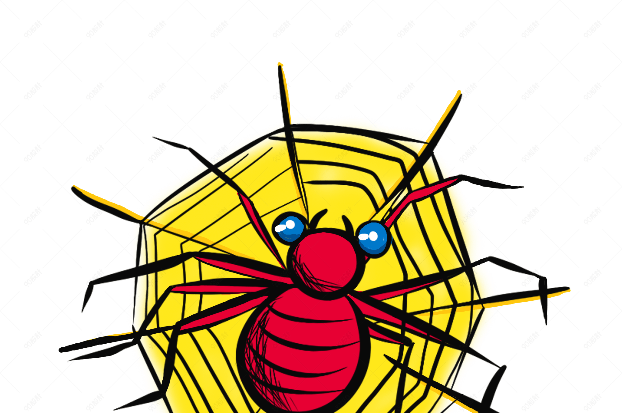 万圣节蜘蛛手绘插画万圣节幽灵