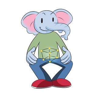 可爱大象手绘插画