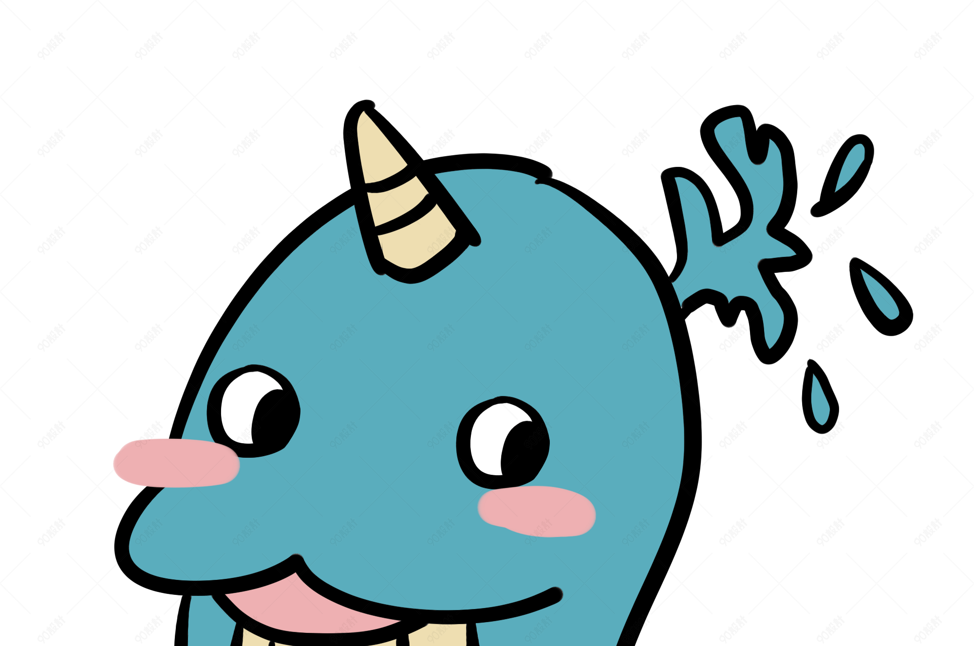 卡通可爱水下生物插画