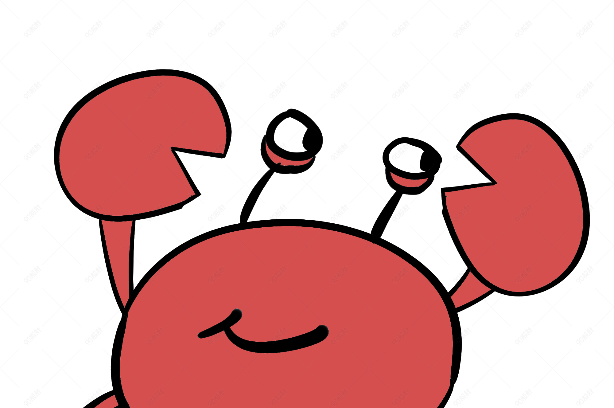 卡通海鲜大闸蟹插画