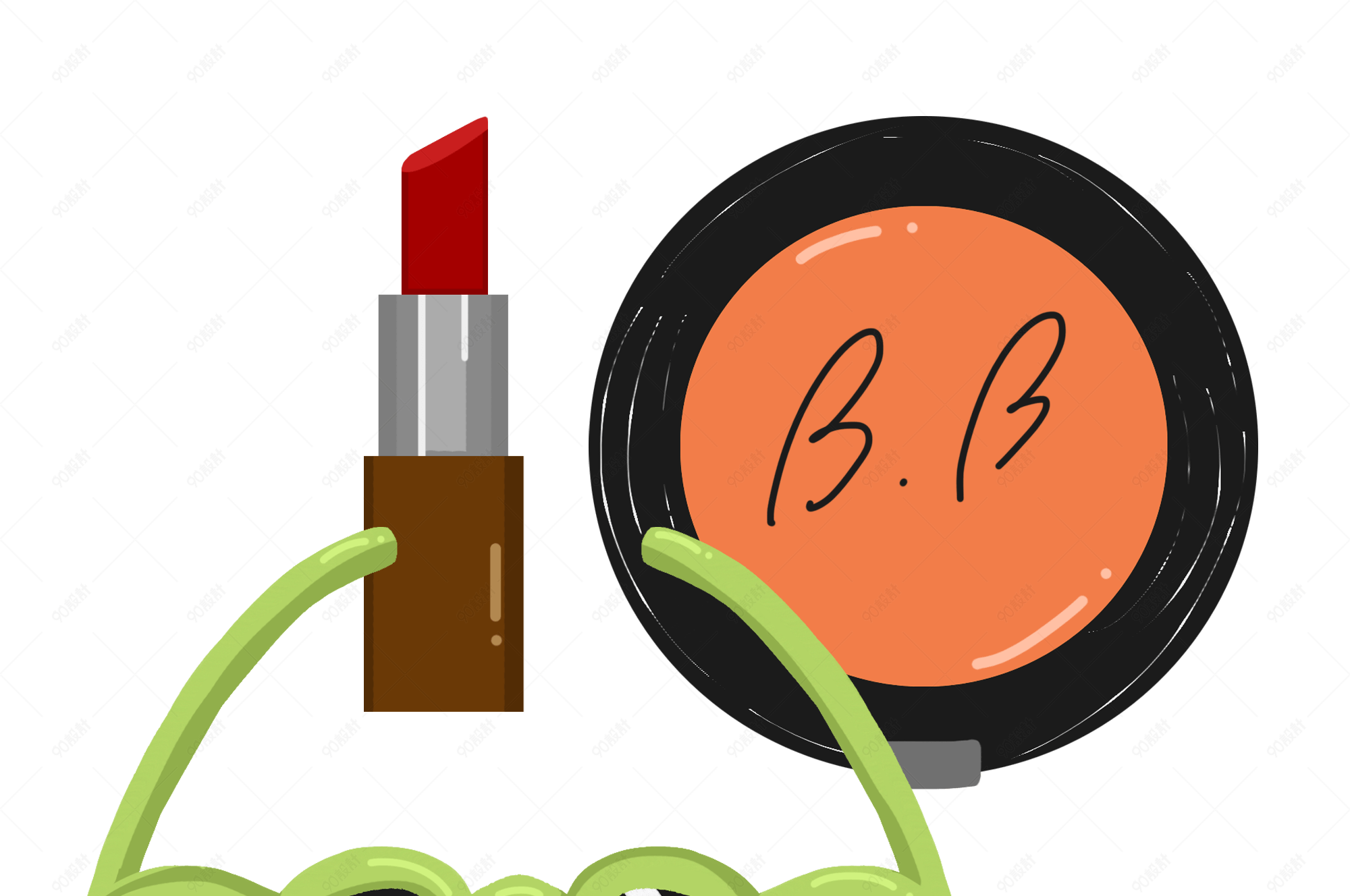 化妆品系列手绘插画