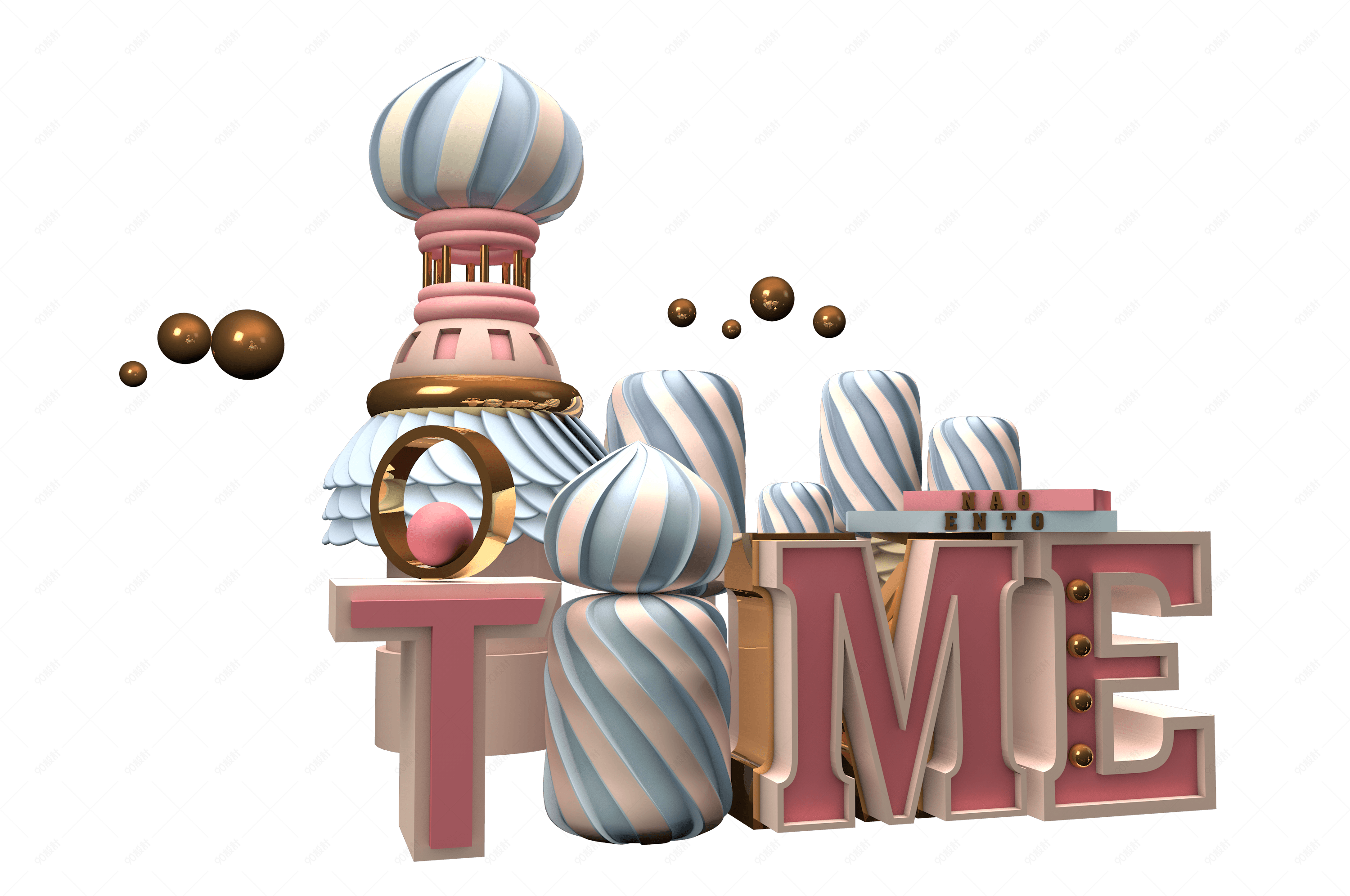 电商主题卡通书元素之time