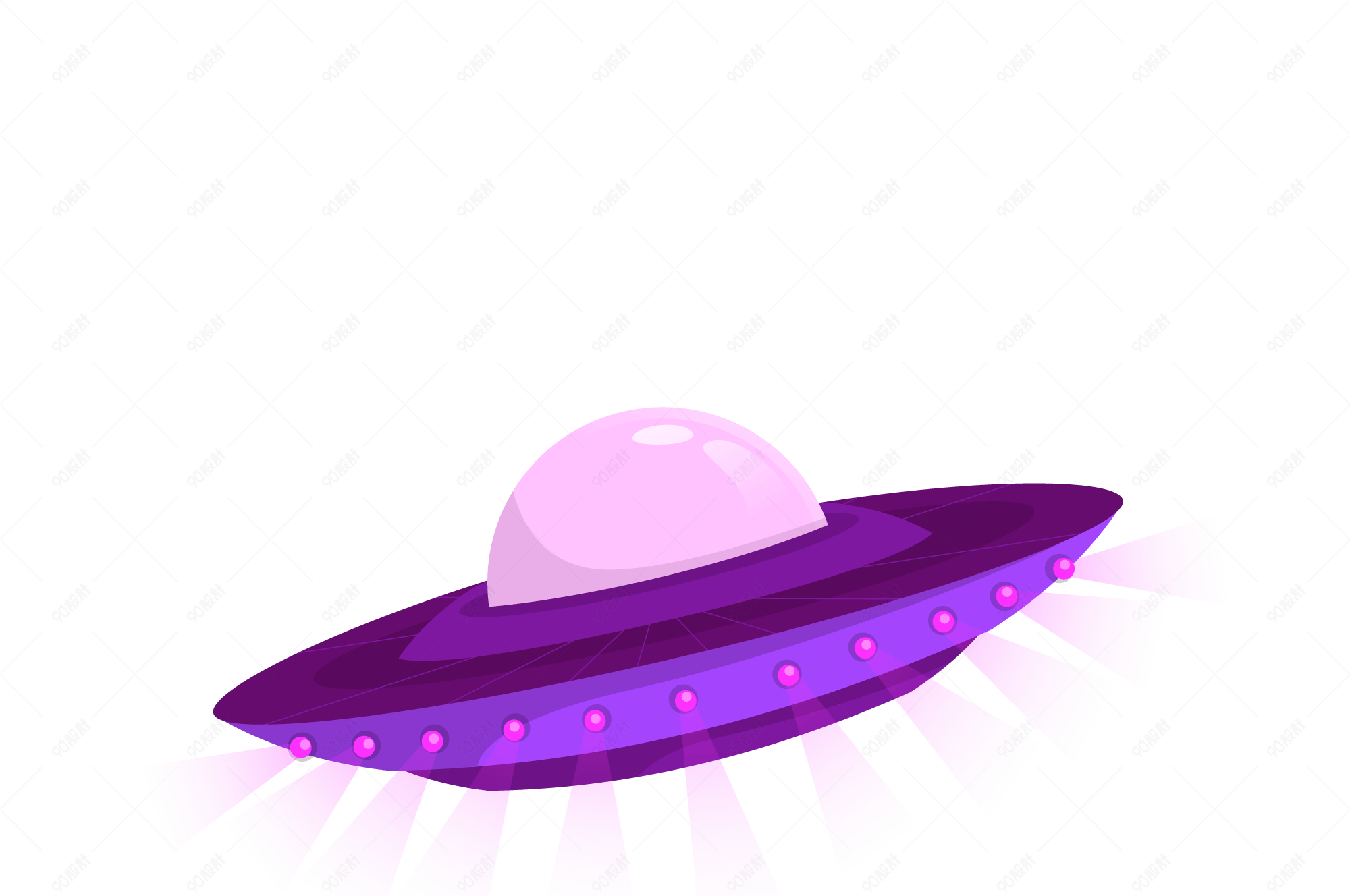 光感叠外星飞船免扣素材