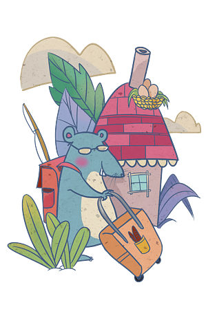 卡通老鼠旅游季节插画免费下载