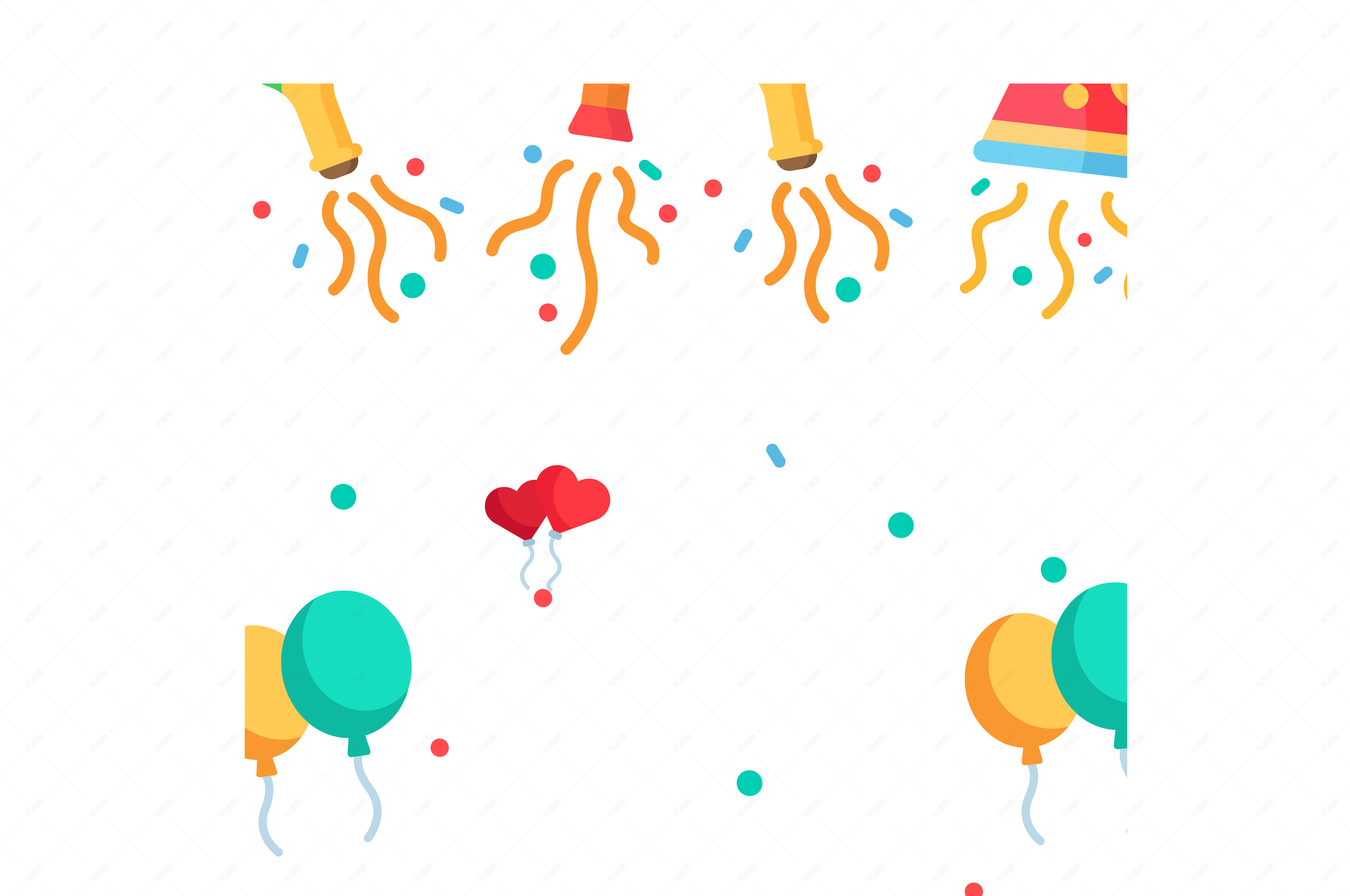 矢量彩色卡通节日庆祝海报边框